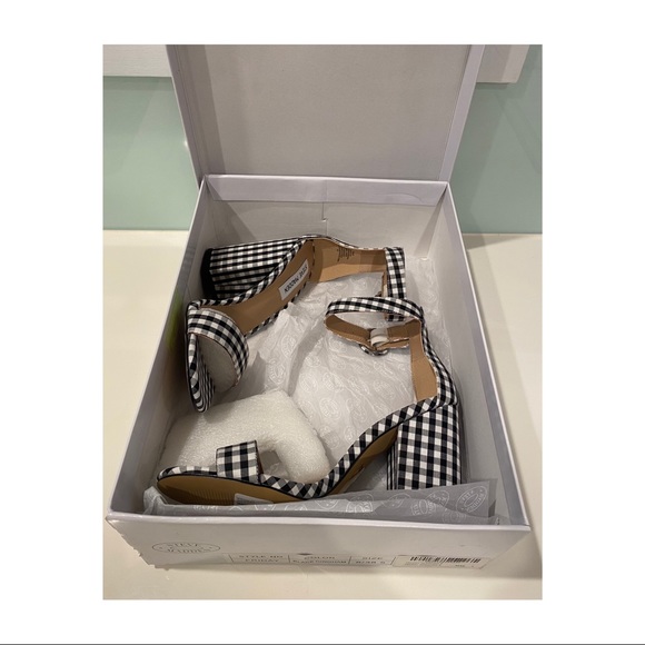 Steve Madden Friday gingham high heeled sandal 8 - Picture 3 of 9